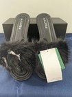  Puma X Fenty Sliver Black Chic Fur Slide Sandals 404768-02 Size 9