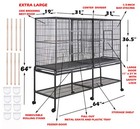 64  Xlarge Double Flight Breeding Canaries Aviary Cockatiel Budgie Lovebird Cage