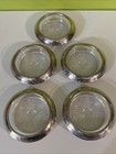 Sterling Silver   Glass Coasters Vintage Frank M  Whiting   Co  Set Of 5  4 