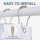 12-60pcs Rust Resistant Stainless Steel Rolling Shower Curtain Hooks rings
