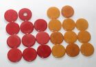Vtg Bakelite Backgammon Checkers Marbled Red   Butterscotch 22 Chip Set