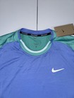 Nike  Court Advantage Dri-fit Tennis Shirt Blue Green Fd5319-494 Men   s Size L