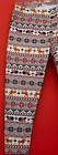 Womens Xl Fleece Lined Fair Isle Leggings Reindeer Snowflake Soft Cozy Pants Euc