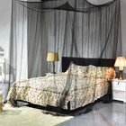 4 Corner Post Bed Canopy Mosquito Net Netting Black Full Queen King Size