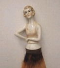 Antique Art Deco  Porcelain Half Doll Whisk Broom Vanity Brush German 1920 s
