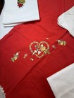 Vintage Mix Linen Lot Embroidered Vera Tablecloths Napkins  Tea Towel Etc  11 Pc