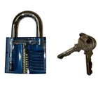 Transparent Blue Practice Padlock With 2 Keys Locksmith Training Cutaway Lock