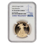 2024-w  50 Gold Eagle Ngc Pf70ucam Er Early Releases 1oz Coin