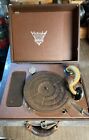 Vintage 1945 Rca Victora Portable Victrola Phonograph In Suitcase - Model 5h