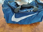 Large Blue Nike Holdall Nylon Duffle Bag With 3 Zip Sections Carrying Strap Nwt