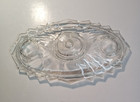 Art Deco Flush Mount Clear Glass 2 Bulb Ceiling Light Vintage