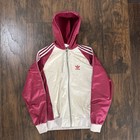Vintage 1980s Adidas Track Jacket Rare Mens Medium 80s Made In Usa Red White Zip