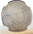 1825-r Brazil Reis 960r- Small 960 - Silver Coin - Ngc Unc Cleaned - Nice 