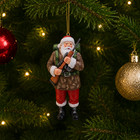 Outdoor Duck Deer Hunter Santa Claus Hunting Rifle Christmas Tree Ornament