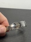 Vintage Rogers Oneida Spoon Cuff Bracelet Silverplate Floral Pattern