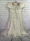 Vintage Jessica Mcclintock Bridal Girls Dress Size 7 Flowergirl Victorian Lace