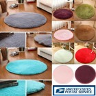 Us Round Fluffy Rugs Anti-skid Shaggy Area Rug Dining Room Home Floor Solid Mat