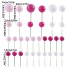 32 Pcs Pink Gold Pearl Ball Cake Toppers Plastic Cupcake Birthday Wedding Party