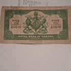 Royal Bank Of Canada Five Trinidad Dollars Banknote Port Of Spain 1938