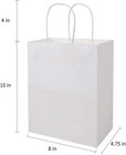 250 Paper Shopping Bags White Kraft 8 x4 75x10 5  Retail Merchandise Handles