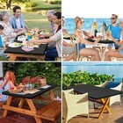 6 Ft Plastic Folding Table Cloth For Indoor outdoor Dining   Partiesf