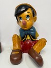 Rare Vintage Wooden Carved Disney Pinocchio And Jiminy Cricket Figurines Set