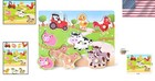 Farm Animal Wooden Peg Puzzles For Preschool Learning