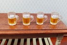 Dollhouse Filled Beer Mugs Set Of 4 Large 1 12 Scale Miniature Dishes Glasses
