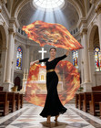 Us Semicircle Worship Flag Rod Worship Angel Wing Flags For Church Dance Banner