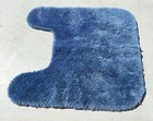 Vintage U Shaped Toilet Rug 20x21 Non-slip Plush Contour Bath Mat Dark Blue