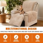 Washable Quilted Lounge Chair Cover With Side Pockets  Furniture Protective Cove