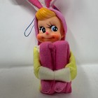 Vintage Easter Pixie Elf Bunny Knee Hugger Japan 8  Ornament Pink Neon Yellow