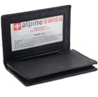 Alpine Swiss Expandable Business Card Case Genuine Leather Front Pocket Wallet