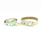 White Leather Dog Collar   Leash Kit  Designer Fashion Monogram Pet Collar 