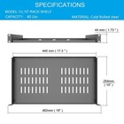 1u Universal Server Rack Shelf 10 Inch Deep Vented Steel Cantilever Tray 19 