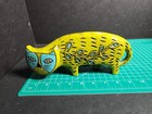 Vintage 60s Pride Creations Hand Painted Green Paper Mache Cat Coin Bank Japan-g
