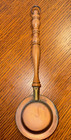 Vintage Copper Brass Mini Bed Warmer wood Handle england