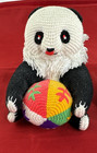 Vintage Chinese Panda Bears 2 Figures Handmade Dolls 6   Craft Toy Baby Balls