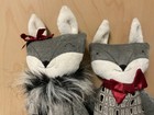 Woof   Poof 2014 Large Winter Fox Girl Boy Gray   Black Handmade In Usa Couple