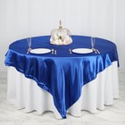 Royal Blue Satin 90x90  Square Table Overlay Wedding Reception Supplies Sale