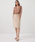 Pact Women s Cafe Crepe Poet Blouse Large Baked Clay Prairie Floral Top