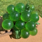 Vintage Mid Century Modern Green Lucite Bunch Of Grapes On Burl Wood