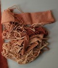 Wool Peachy Pink W Cut Rug Hooking Applique   10 l8 