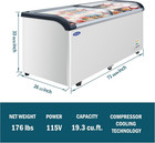 71  Commercial Ice Cream Freezer Glass Top Chest Freezer Display Case 19 Cu ft