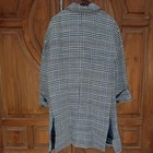 Women s Plaid Navy And Yellow Striped Semi-tweed Semi-long Blazer  Big Size