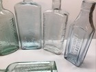 Antique 6 Piece Colorful Embossed Cork Top Medicine Bottle Lot 1 