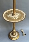 Vintage Italian Florentine Gilt Wood Floor Lamp table Hollywood Regency