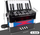 Accordion  17 Keys Piano Accordion For Kids Students 8 Bass 17-key  Black 