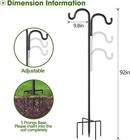 92  Double Shepherds Hooks Heavy Duty Bird Feeder Pole For Outside Hanging Plant