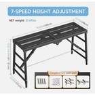 Daolift Heavy Duty Scaffolding Platform 15 75 x70 87  Folding Cap 660lb 31-46  H